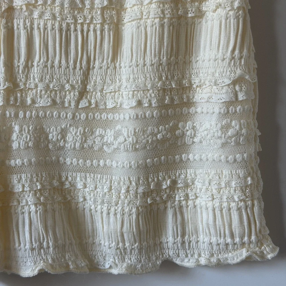 La Peche High-Rise Stretch Cream Lace Shorts - Romantic Lined Elastic Waist